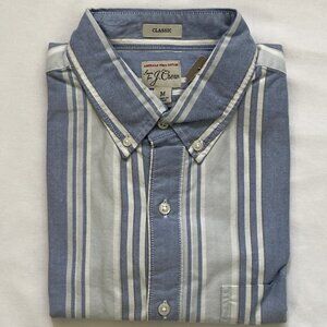 J. Crew short-sleeve Pima oxford shirt in blue stripe (NWT)
